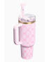 Термокухоль з трубочкою Stanley 1913 x LoveShackFancy Holiday Quencher H2.O FlowState Tumbler 1,18 л Baby Bow Pink Peppermint (100000144166)